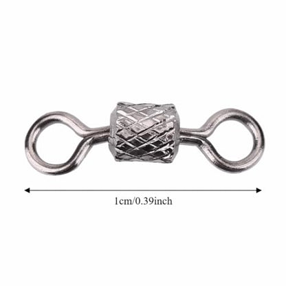 Fishing Barrel Swivels 100 Pcs – High Strength Copper Rotating Connectors for Saltwater Fishing, Barrel Rig Tackle for Hooks, Leaders and Lures - size: 8#