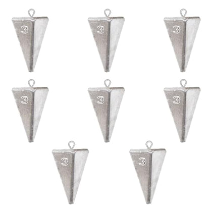 Pyramid Fishing Weights Sinkers Kits Triangle Ocean Saltwater Surf Fishing Gear Tackle Bullet Fishing Weights Sinker 2oz 3oz 4oz - color: 3Oz-8pcs