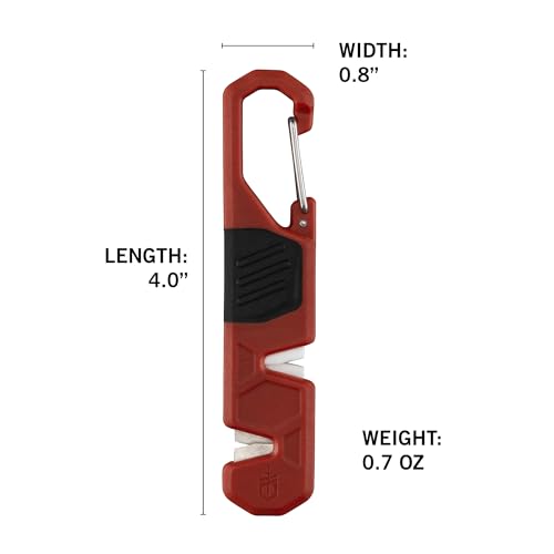 Gerber Edgefield Knife Sharpener, Hunting and Camping Essentials, Includes Edge Angle Guide, 220 Coarse Grit and 600 Fine Grit Sharpeners, Lightweight and Portable, 4" Long, Burnt Orange