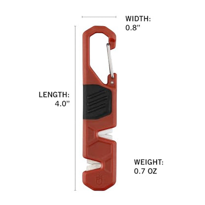 Gerber Edgefield Knife Sharpener, Hunting and Camping Essentials, Includes Edge Angle Guide, 220 Coarse Grit and 600 Fine Grit Sharpeners, Lightweight and Portable, 4" Long, Burnt Orange