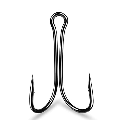 Dyxssm 100pcs/lot Double Fishing Hooks Classic Frog Hook with Open Shank for Saltwater and Freshwater - size: 6# (100pcs)