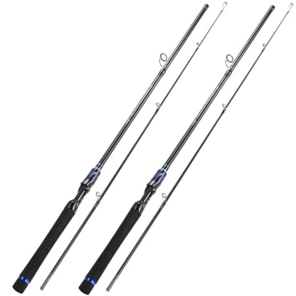 DC Baitcasting Combo, Smart Digital Brake Reel, 4-Section Carbon Rod, Tackle Bag, Line & Lures, Complete Travel Kit for Bass Freshwater - color: Only Spinning Rod-2PACKS- 5‘6“- Blue