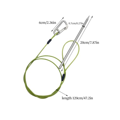 Fish Holder for Caught Fish - Heavy Duty Rope Clip, Metal Carabiner Chain, Secure Lock Stringer Tool | Durable Fishing Gear for Kayaking Diving Boating Lakes Rivers Ponds Streams Anglers Trips - color: Rope Length 120cm