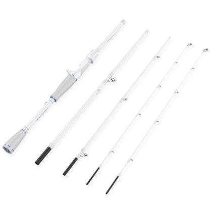KastKing Centron Lite Travel Fishing Rods, Portable 4/5 Piece Spinning & Casting Rods, Extra Twin-Tip, IM6 Graphite Blanks, Stainless Steel Guides W/Ceramic Rings, Split or Full Rear EVA Handle - size: 6'6"- M- MF(4 Pcs+ Extra Tip), style: Casting