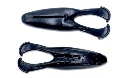 Phat Pak Baits - Skipper Toad Jr Zoom Horny Toad Style Soft Plastic Frog 3.5" 15ct Top Water Bass Fishing Lure - color: Straight Black