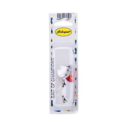 Arbogast Jitterbug Topwater Bass Fishing Lure - Excellent for Night Fishing - color: White/Red Head, size: 2 1/2" 3/8 oz