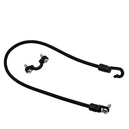 2PCS Marine Rod Tie Down Straps 18 inch Elastic Strap Retaining Buckle Set with Nylon Eye Pad Countertop Mount Connector Black