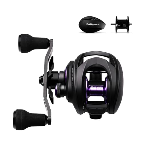 PURELURE Zana MAX Baitcasting Reel, SV+DC Dual Brake System Fishing Reel with Extra DC Side Cover+DC Spool, 7.3 Gear Ratio 22LB Drag Anti-Backlash Aluminum Frame Baitcaster Reels for Bass Pike - size: ZANA MAX-22LB, style: Left Hand