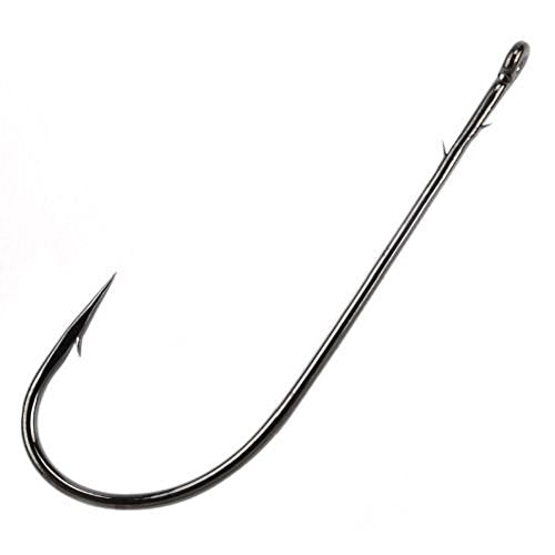 Gamakatsu Gamakatsu High Carbon Steel Worm Hook with Barbed Shank Finish - color: Silver Finish, size: Size 3/0