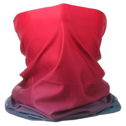 HARFINGTON Summer Cooling Neck Gaiter Sun Protection Face Mask Fishing Necks Gaiter Unisex for Cycling Outdoor Sports - color: Gradient Red-green