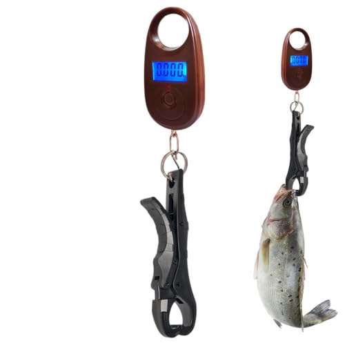 Fish Weight Scale Small Portable Handheld Compact | Scale Fish Controller for Fishing - color: Coffee