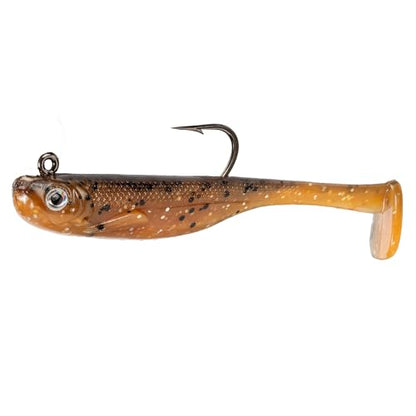 Strike King Homing Minnow Fishing Lure, Pre-Rigged Soft Plastic Swimbait, 3-Pack - color: Orange Bream, size: 4"