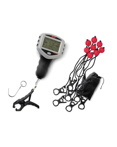 Rapala Touch Screen Tourney Scale 15 lb, Digital Fishing Scale with Memory Storage, Water-Resistant Design and Built-in Fish-Friendly Gripper, Includes 8-Piece Culling System