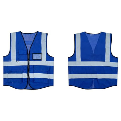 Fishing Vest - Work Vest for Men V Neck Zip Up Lightweight Breathable Sleeveless Utility Jackets Mesh Outwear Vests 2026 - color: 04# Blue
