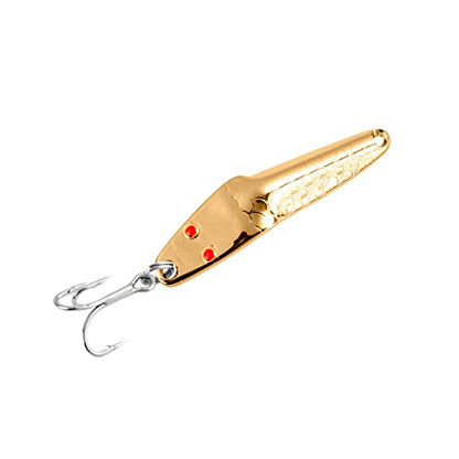 Al's Goldfish Lure Co. Lil' 49er Ice Jig - IFN50 Ice Fishing Jig with Treble Hook Off the Nose. Jigging Lure for Crappie, Perch, Panfish, Trout and Bass - 1/4 oz. 1-3/4" - color: Gold
