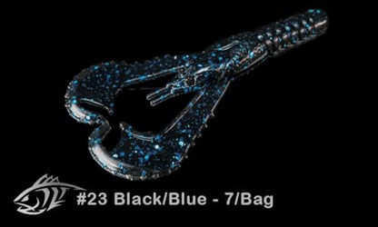 Lunker City Fishing 3" or 4" Karate Craw 3 Pack Bundle Soft Plastic Crawfish Bass Lure Open Claws Bait, 21 Pcs, Made in The USA - color: Black/Blue Flake, size: 3 Inch