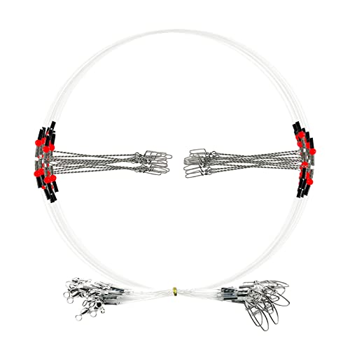YOTO Fishing Tackle Leaders,Hi-Low Rig,Double Arms Saltwater Stainless Steel Leader with Swivels,High-Strength Fish Wire Gear Equipment, Fishing Gift - color: D1-Nylon Leader-70lb-12pcs