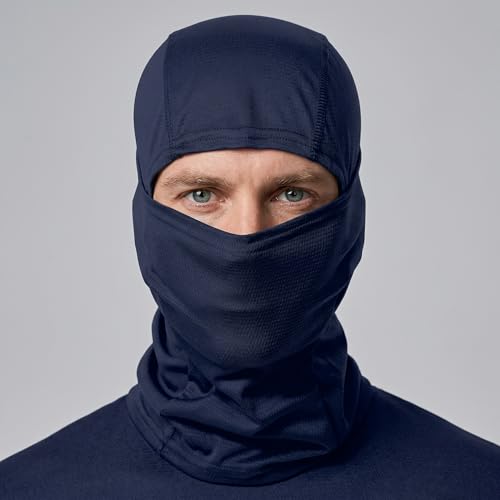 1 Pcs Unisex Summer Sun Protection Balaclava Breathable Elastic Full Face Mask for Cycling Running Hiking Fishing - color: Navy Blue