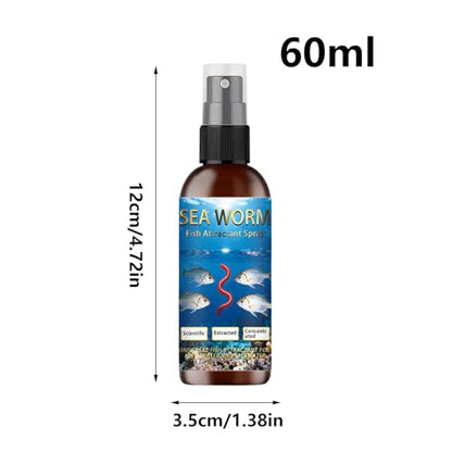 Fish Attractant Spray - 60ml Sea Worm Scent,Fish Bait Enhancer - for Rivers Lakes Streams Reservoirs Nearshore Areas Coastal Rocky Zones Deep Sea Professionals Amateur Angling