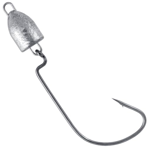 Dr.Fish 20 Pack Texas Jig Head with EWG Hooks, Swinging Bullet Jigs Bass Fishing Worm Hooks Bullet Sinker Wide Gap Hook - size: 1/8oz(#1)
