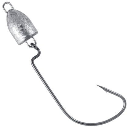 Dr.Fish 20 Pack Texas Jig Head with EWG Hooks, Swinging Bullet Jigs Bass Fishing Worm Hooks Bullet Sinker Wide Gap Hook - size: 1/8oz(#1)