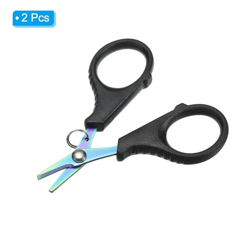 PATIKIL Fishing Scissors Non-Slip Serrated Edge Scissor Braided Line Cutter Braid Scissor Fishing Snips with Split Ring Function for Fishing Trimming