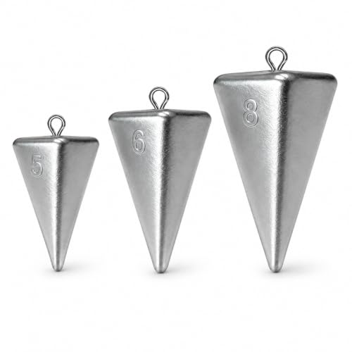 Fishing Weights Pyramid Sinkers Kit Bullet Fishing Weights Sinkers for Ocean Saltwater Surf Fishing Gear Tackle 1oz 2oz 3oz 4oz - color: 568oz-3pcs