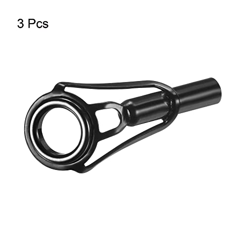 PATIKIL Tube Dia Fishing Rod Tips Repair Kit, Stainless Steel Black Guide Ring for Fishing - size: 3.8mm