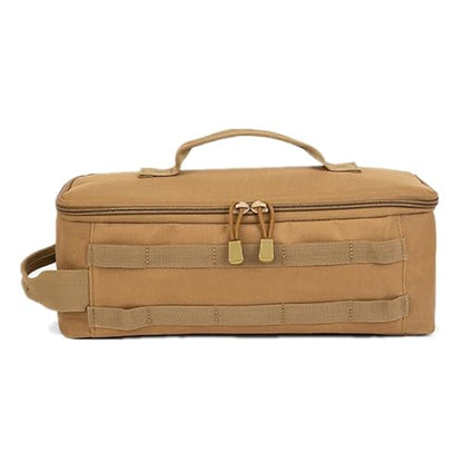 Fishing Tackle Bag Outdoor Camping Cookware Tool Bag Portable Large Capacity Tote Storage Bag Picnic Tactical Soft Case (Tan(13.38''L x 5.51''W x 5.51''H)) - color: Tan(13.38''L x 5.51''W x 5.51''H)
