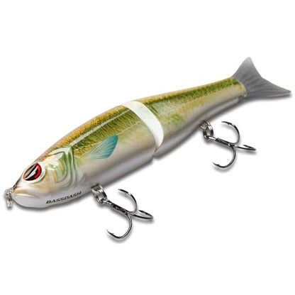 Bassdash SwimShad Glide Baits Jointed Swimbait Bass Pike Salmon Trout Muskie Fishing Lure - color: Emerald Shiner, size: 4.5in/0.65oz