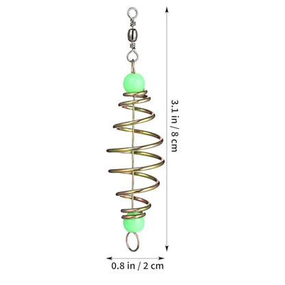 BESPORTBLE 24Pcs Fishing Bait Traps Cage Feeder Basket Holder: Carp Bait Cage Carbon Steel Spring Method Feeder Basket with Luminous Beads Carp Rig, Catfish Chicken Liver and Night Fishing Gear