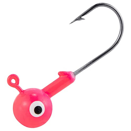 Dr.Fish 20 Pack Fishing Jig Heads, Crappie Jig Round Ball Head Freshwater Fishing Hooks Bass Trout Panfish Walleye Bluegill Saltwater - color: Pink, size: 3/8oz-Hook #2/0