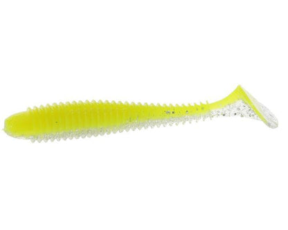 Strike King Rage Swimmer Saltwater Soft Bait Fishing Lure, 3.75", Wide-Bodied Paddle Tail - color: Silver Belly