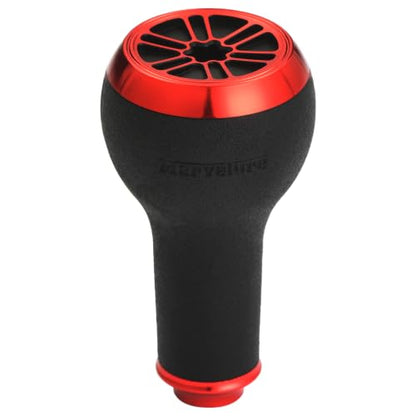 Non-Slip TPE Power Knob 1.1 inches (27 mm) Compatible for Shimano Stradic SLX, Daiwa Zillion Tatula Fuego, Spinning Baitcasting Reel (Black Red) - color: Black Red