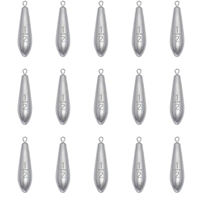 Drop Shot Fishing Weights Sinkers for Saltwater Freshwater Fishing - style: 1/2 Ounce-15pcs