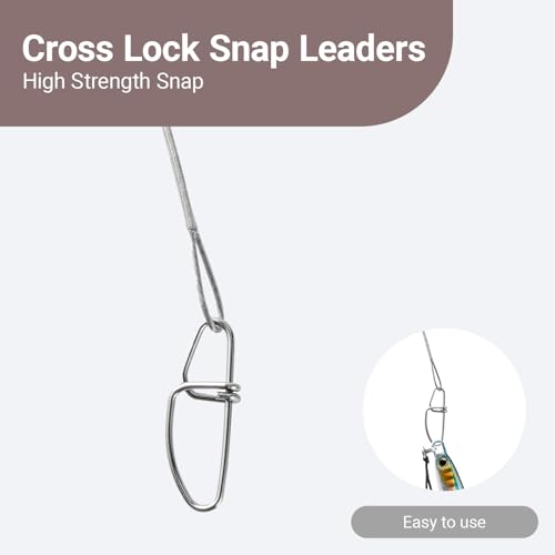 Atibin High Strength Fish Leader Saltwater Line Snap Fishing Leaders Freshwater Stainless Steel Wire Leaders Lures White Nickel - size: #6 (11.8in-70lb) 30pcs