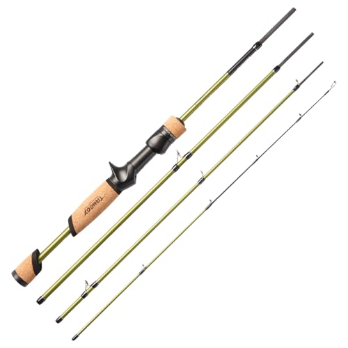 Tangoy Ultralight Fishing Rod 2-Piece Trout, Panfish, Crappie with Carbon Fiber Blank & Cork + High EVA Handle - Micro Light Fishing Pole, Fuji Guide Expansion Joint System - size: Cast-564UL-4PCS