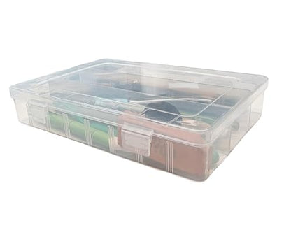 4-Pack Clear Plastic Artist's Art Supply Storage Sketching Pencil Case, Large Capacity Charcoal Pencil Organizer Box with Compartments for Sketching and Drawing Tools.