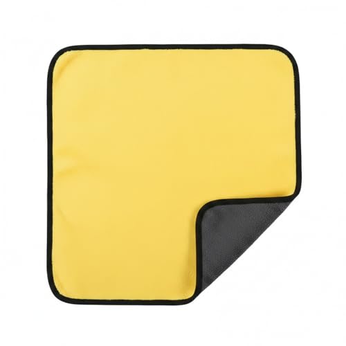 Polyester Cleaning Cloth, Absorbent Towel for Fishing Gear and Hands, 11.8 x 11.8 Inches - color: Yellow