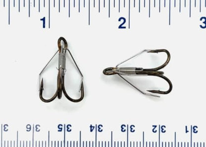 25 Gerry's Tackle 3551W 2X Strength Bronze Weedless Treble Hooks Size 6