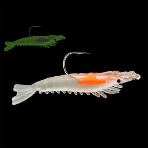 Pre-Rigged Shrimp Crawfish Soft Plastic Fishing Lures, Premium Durable Swimbaits for Freshwater Saltwater, Fishing Jigs for Bass- Amazing Fishing Gifts- Store Separately, Prevent Melting