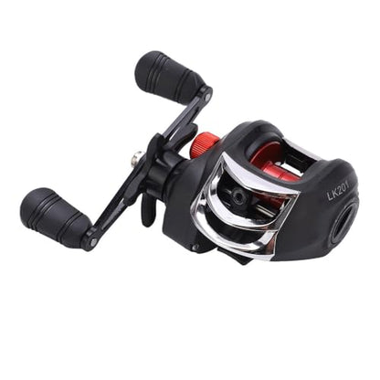LK201 Low Profile Baitcasting Reel - 7.2:1 Gear Ratio, 8 kg Brake Force, 17+1 Bearings, Right-Handed Baitcaster for Freshwater & Saltwater Fishing
