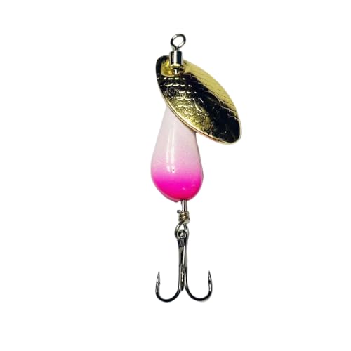 Trout Spinners - Fly Trout Fishing Lures for Bass Salmon Pike, Smallmouth Bass Lures with Brass Spinner for Lake River Fishing - color: Style B-0.1oz/5PCS