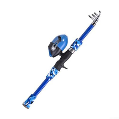 Telescoping Fishing Rod and Reel for Combo for, Portable Compact Travel Fishing Rod Set with Reel, FRP Beginner Fishing Pole for Children, 65cm Collapsible Design