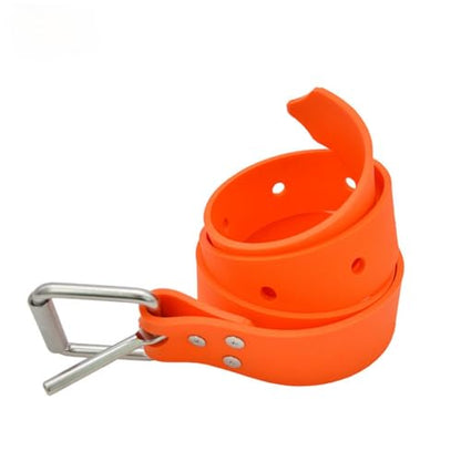 Diving Weight Belt with Quick Release Stainless Steel Buckle Rubber Weight Belts for Free Diving, Spear Fishing Diving Belt 53 inches(1.35m) - color: orange
