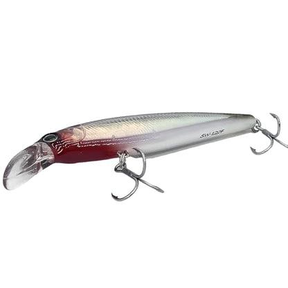 LOGOFUN 2Pcs Fishing Lures Top Water and Deep Sea Bass Fishing Lure for Freshwater and Saltwater Swim Bait 3D Holographic Laser Floating Lure Angling Fishing Gear, 4.7 Inch, 0.8 oz, SW-120F - color: #RB & #KS