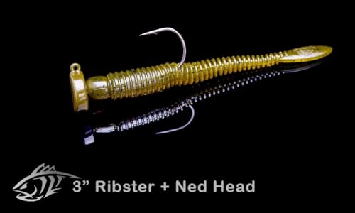 Lunker City Fishing Ned Head Ned Rig Jig Heads Weighted UltraPoint 2/0 3/0 Hook 1/16oz 1/8oz 3/16oz 1/4oz 3/8oz 1/2oz Finesse Fishing LunkerGrip for Soft Plastic Bass Lures, Made in The USA - color: Chartreuse, size: 3/16oz