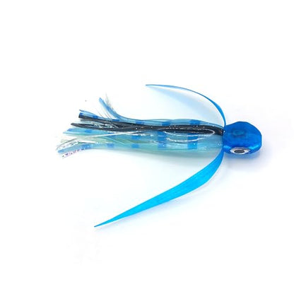 Saltwater Big Game Fishing Lure, for Offshore trolling (FlyBoy) - color: Blue Light Blue Glow (Unrigged)