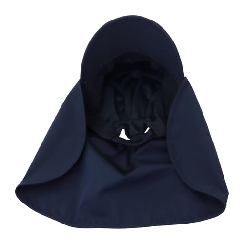 Men Women Safari Fishing Sun Cap with Removable Neck Flap UPF 50+ UV Protection Quick Dry Breathable Hats - color: Navy Blue