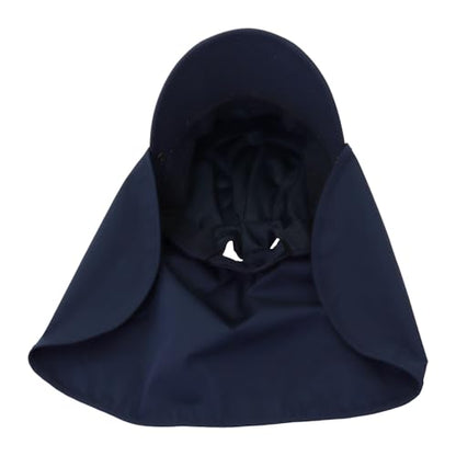 Men Women Safari Fishing Sun Cap with Removable Neck Flap UPF 50+ UV Protection Quick Dry Breathable Hats - color: Navy Blue